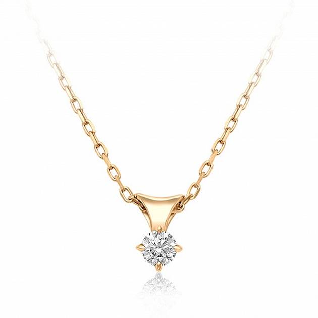 Колье из жёлтого золота с бриллиантом (041997)