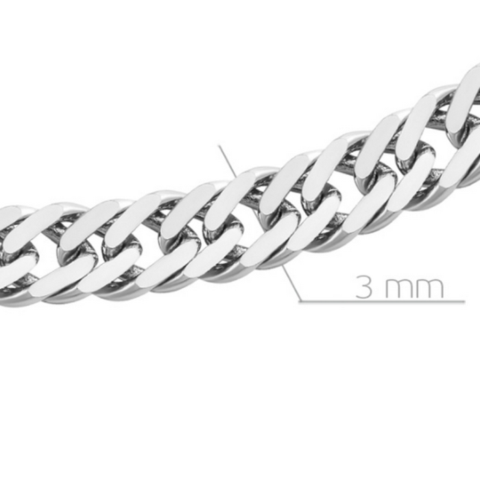 Цепь автомат из белого золота, плетение "Двойное панцирное" (052119)