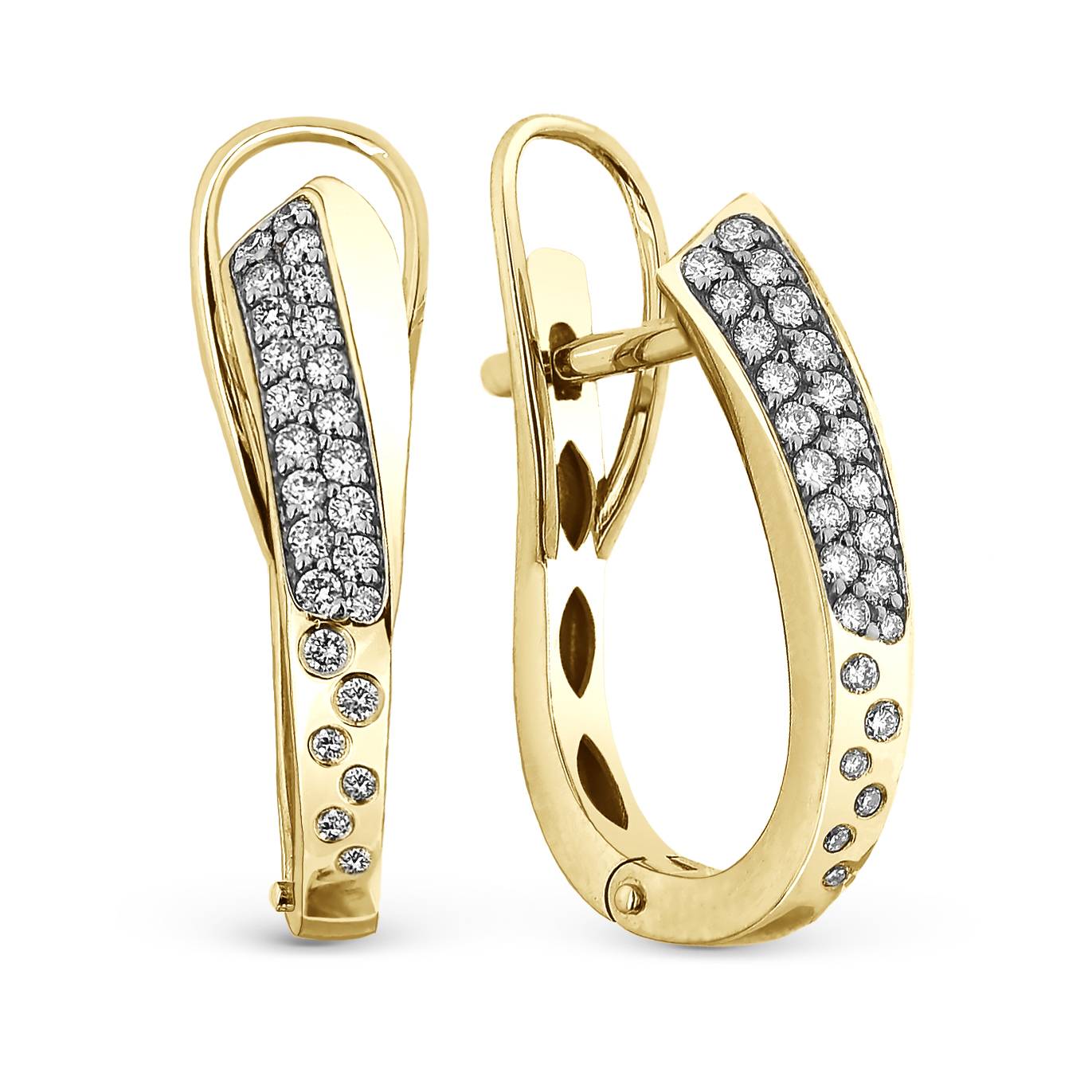 Серьги из жёлтого золота с бриллиантами  (063135)