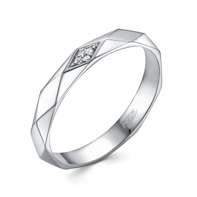Обручальное кольцо из белого золота с бриллиантами (053780)