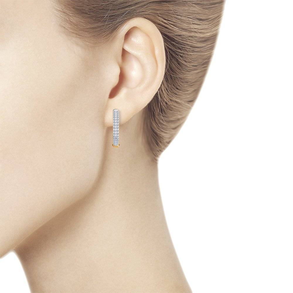 Серьги из красного золота с бриллиантами (042898)