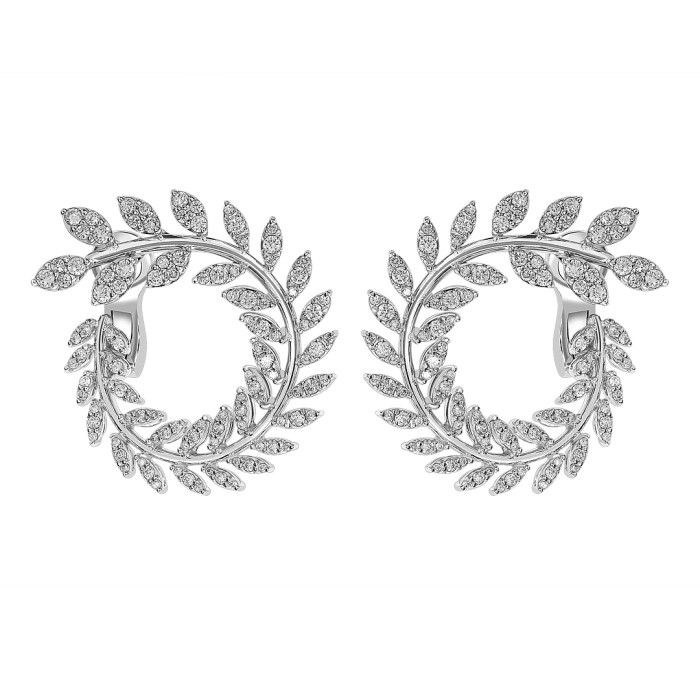 Серьги из белого золота с бриллиантами (063647)