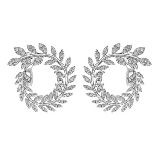 Серьги из белого золота с бриллиантами (063647)