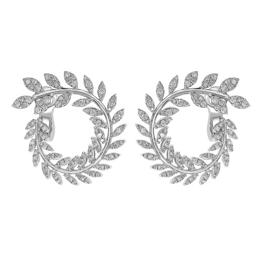 Серьги из белого золота с бриллиантами (063647)
