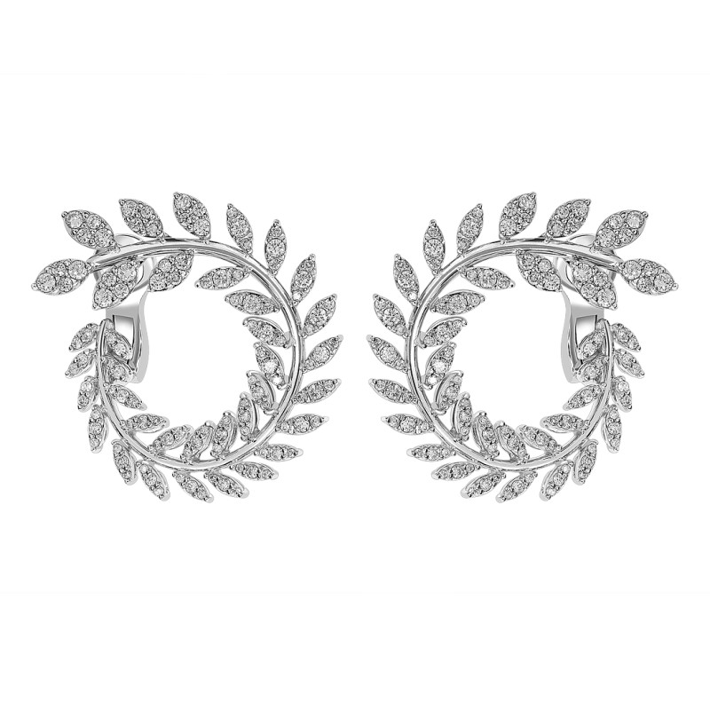 Серьги из белого золота с бриллиантами (063647)