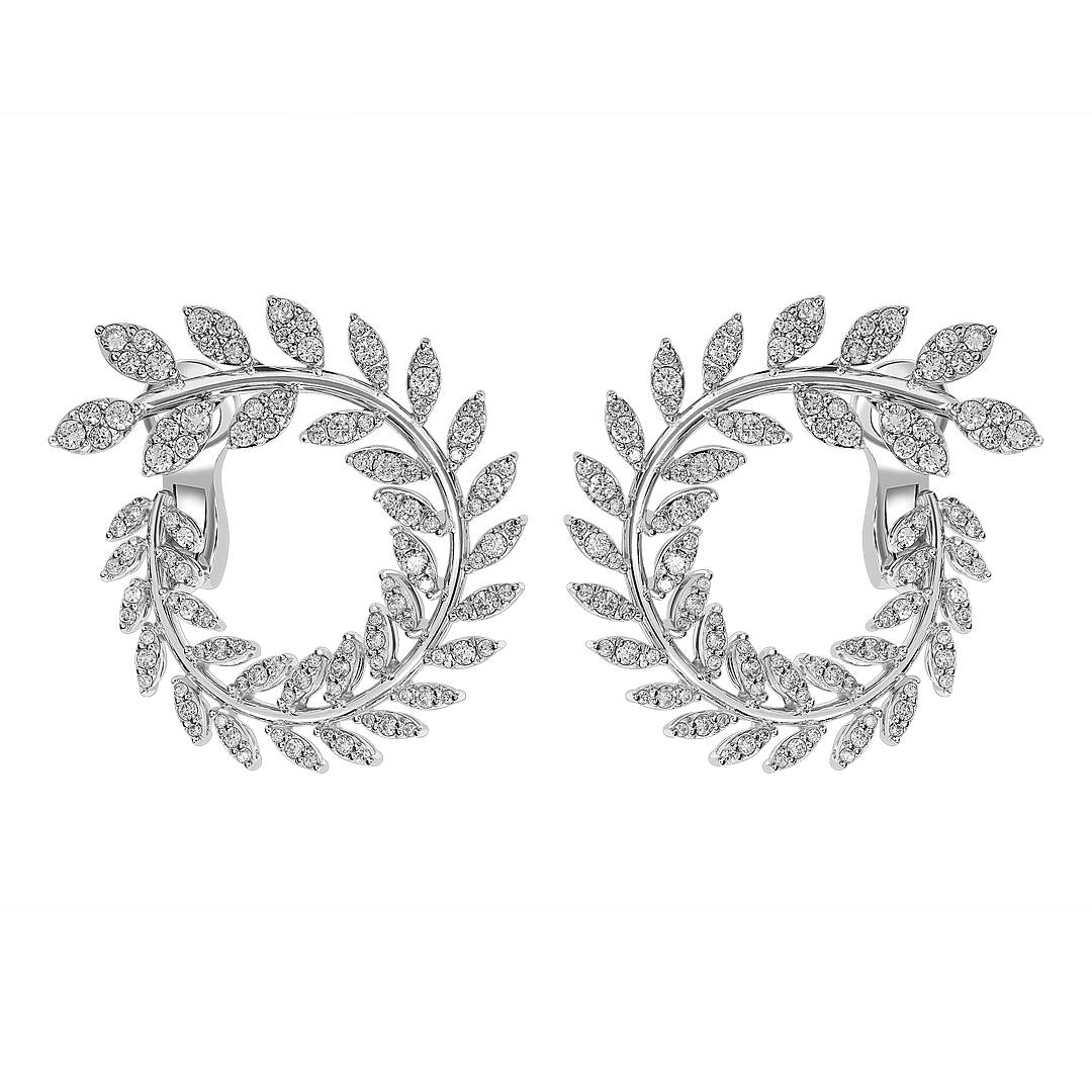 Серьги из белого золота с бриллиантами (063647)