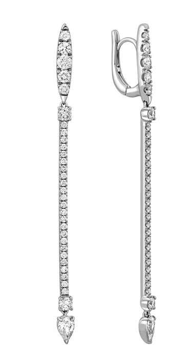 Серьги из белого золота с бриллиантами "Crivelli" (049098)