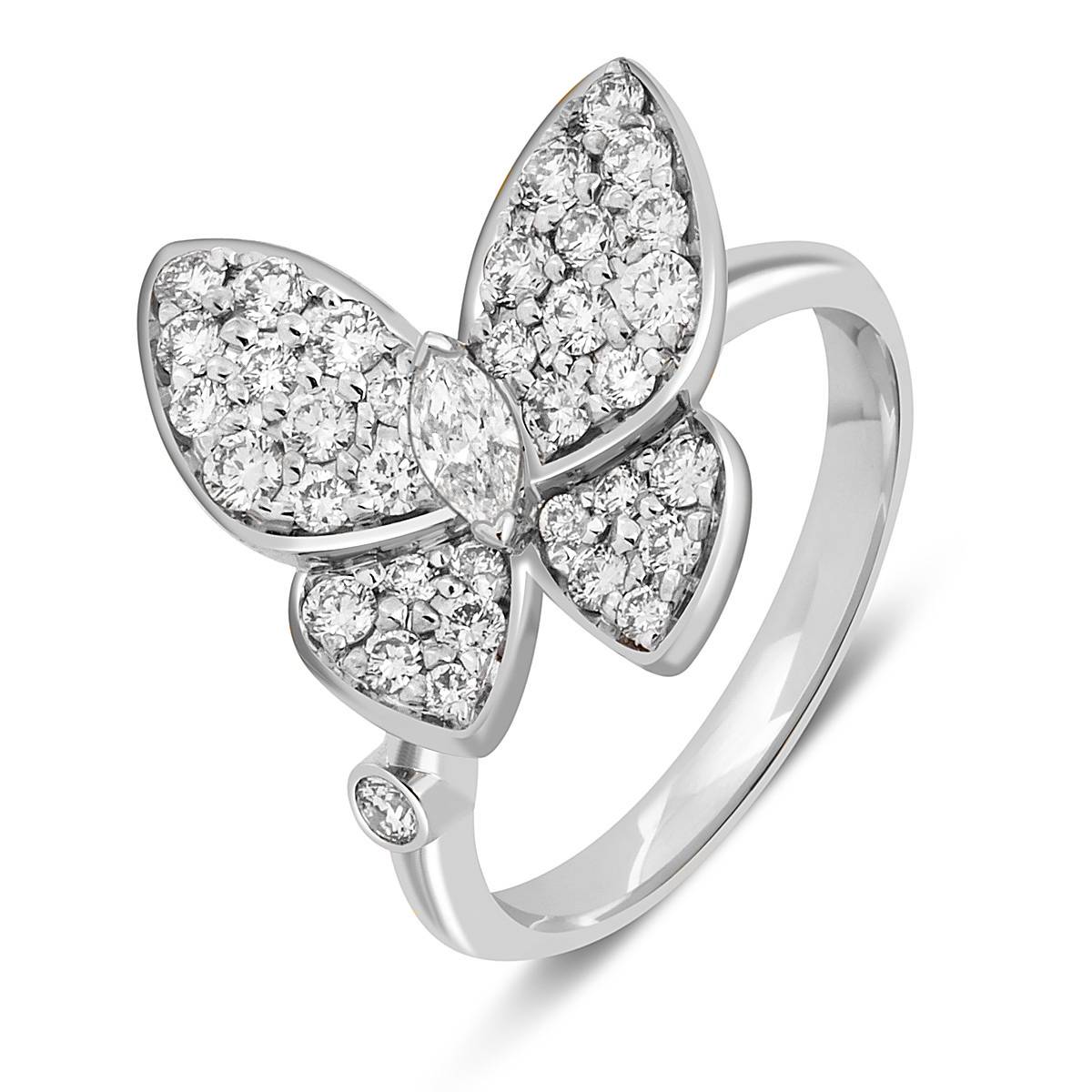 Кольцо из белого золота с бриллиантами 