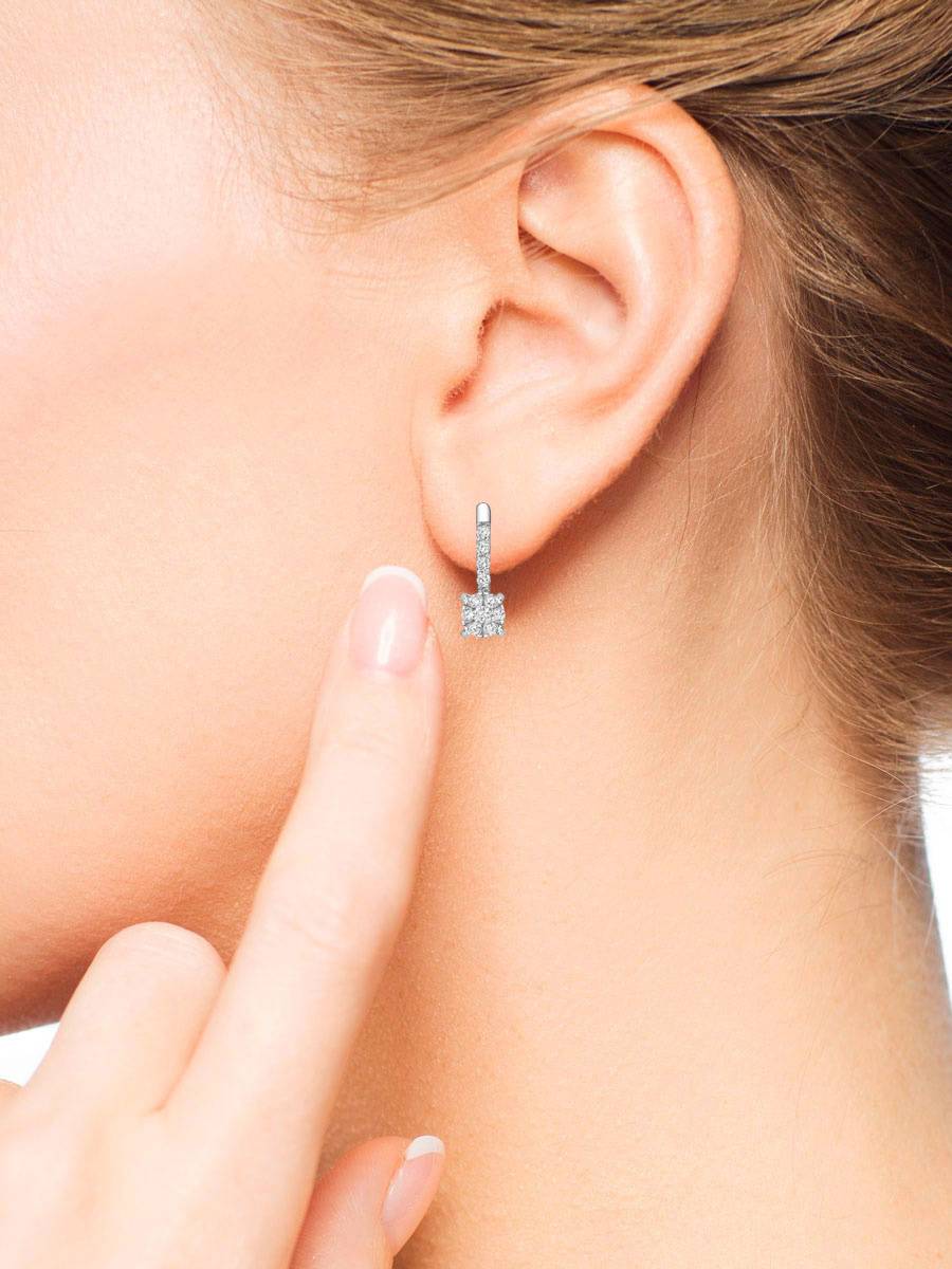 Серьги из белого золота с бриллиантами (039598)