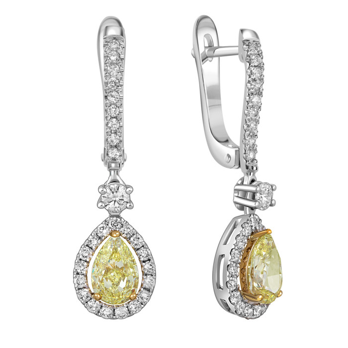 Серьги из белого золота с бриллиантами (052377)