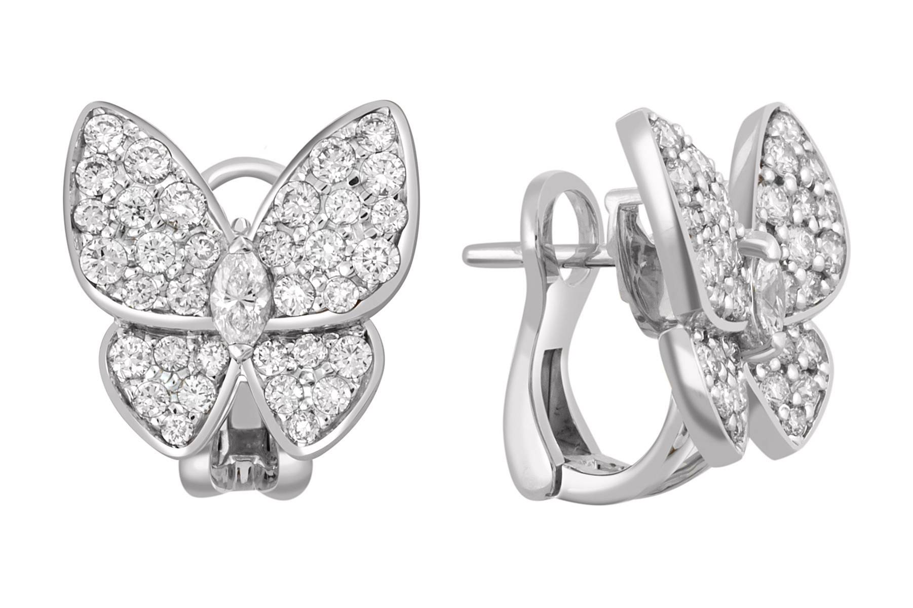 Серьги из белого золота с бриллиантами 