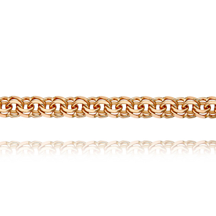 Цепь из красного золота, плетение Гарибальди (044304)