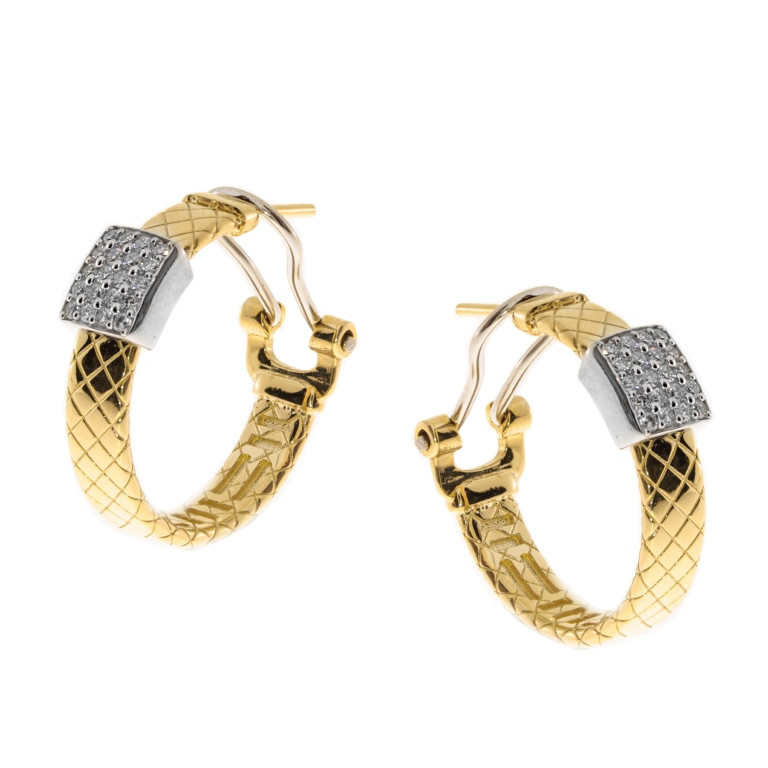 Серьги из жёлтого золота с бриллиантами (050711)