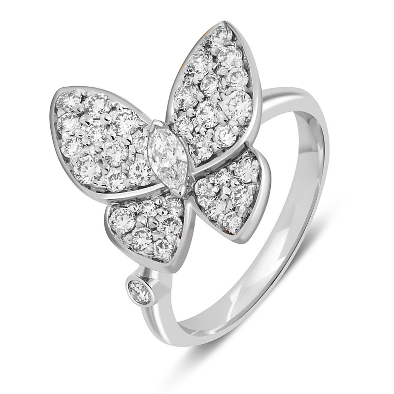 Кольцо из белого золота с бриллиантами 