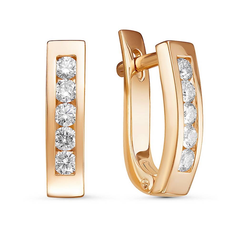 Серьги из корасного золота с бриллиантами (044398)