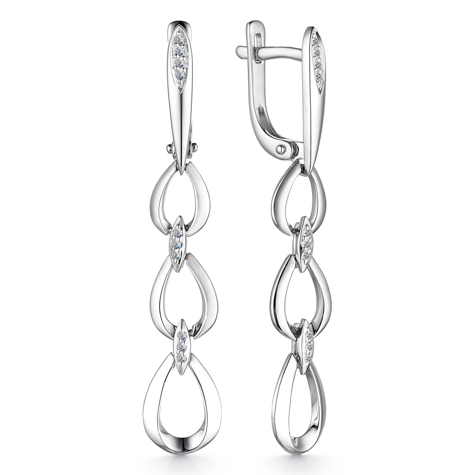 Серьги из белого золота с бриллиантами (047962)