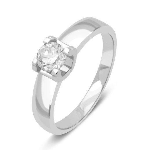 Помолвочное кольцо из платины с бриллиантом (044343)