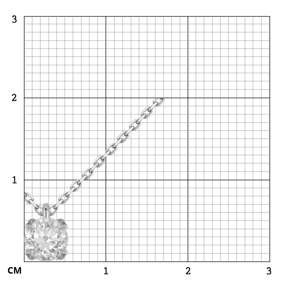 Колье из белого золота с бриллиантом (049490)