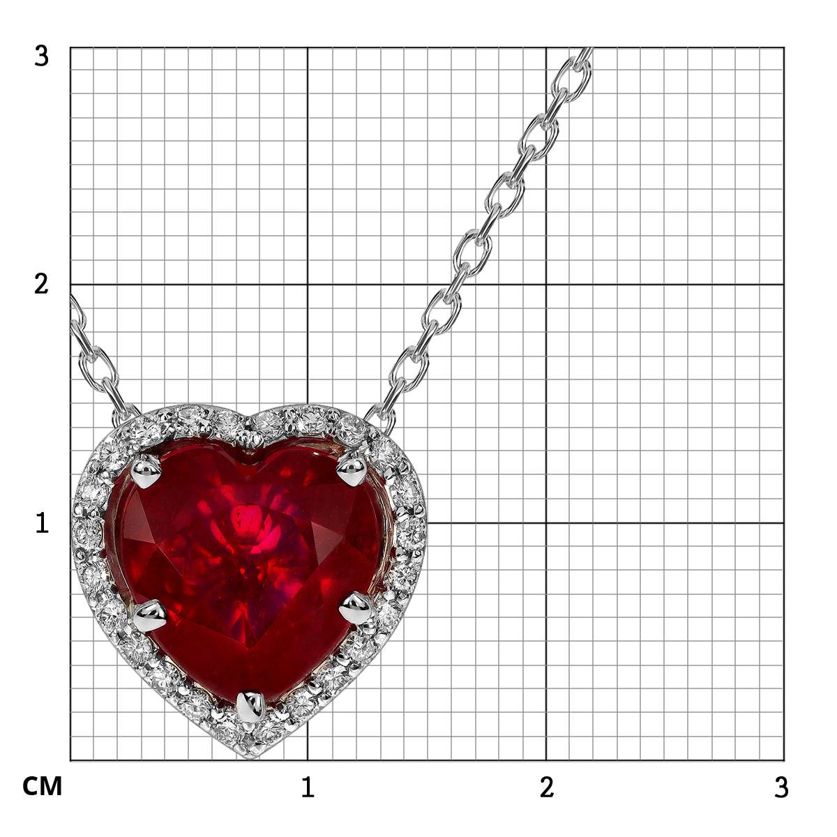 Колье из белого золота с бриллиантами и рубином 