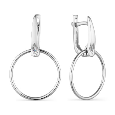 Серьги из белого золота с бриллиантами (042611)