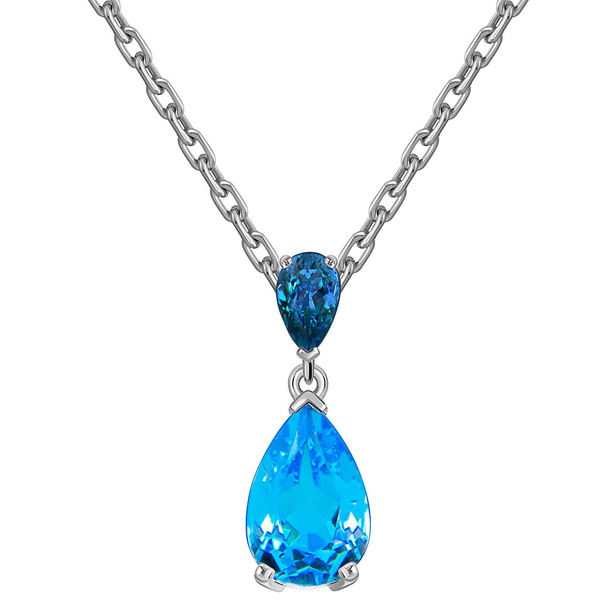 Колье из белого золота с топазами (059199)