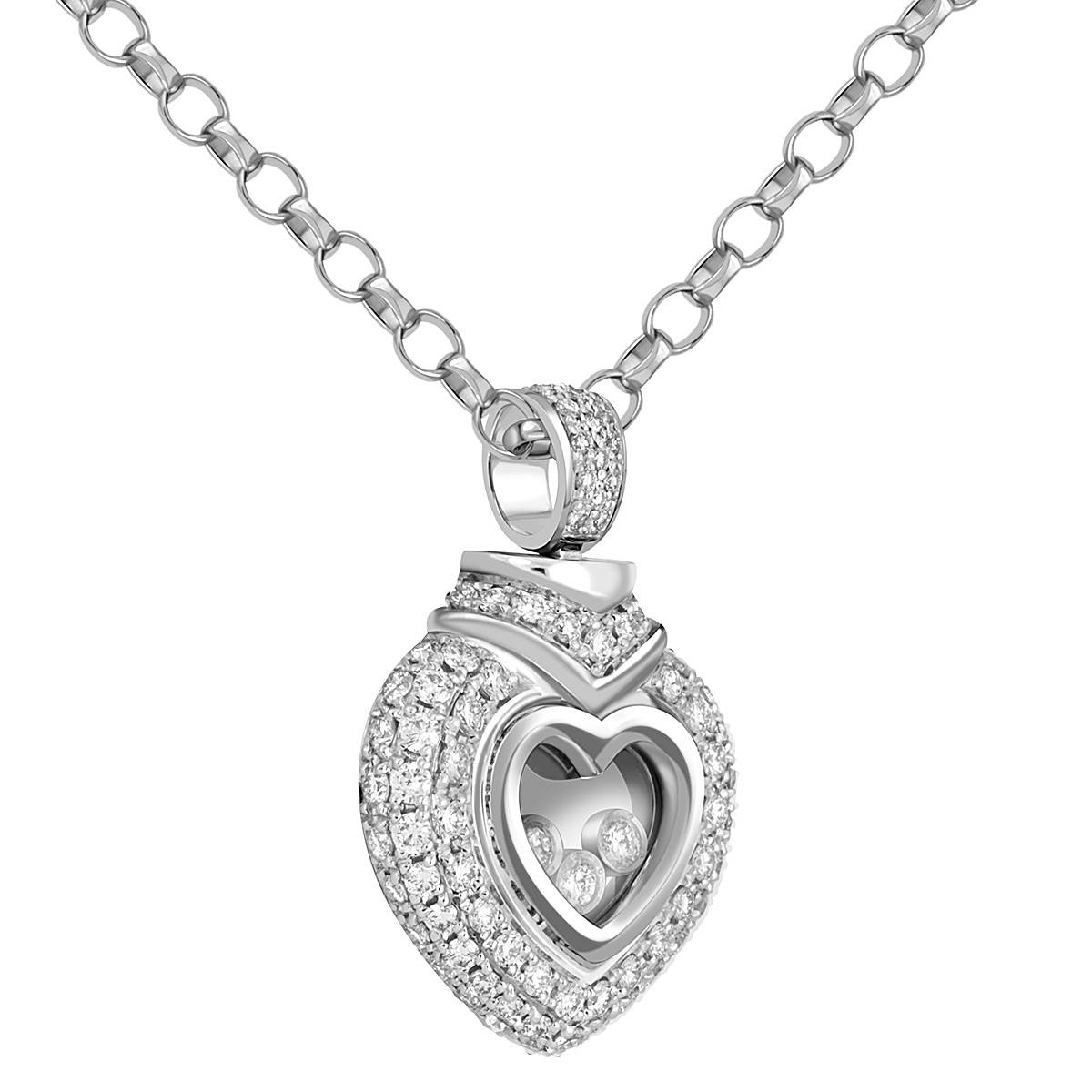 Кулон  из белого золота с  бриллиантами 