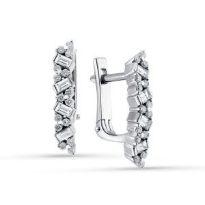 Серьги из белого золота с бриллиантами (055033)