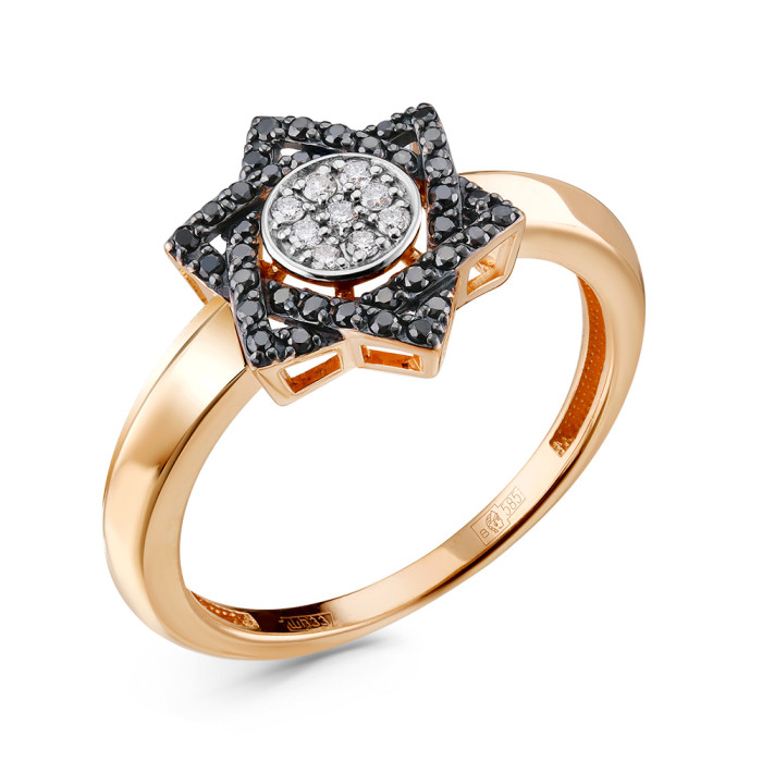 Кольцо из красного золота с бриллиантами (051469)