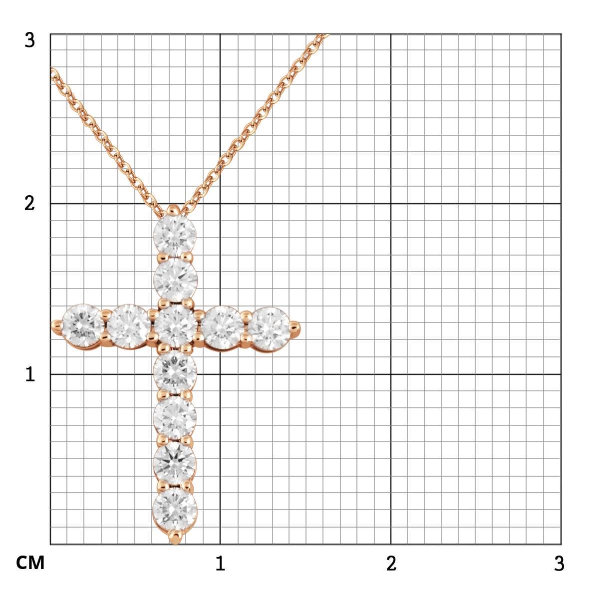 Колье крест из красного золота с бриллиантами (048893)