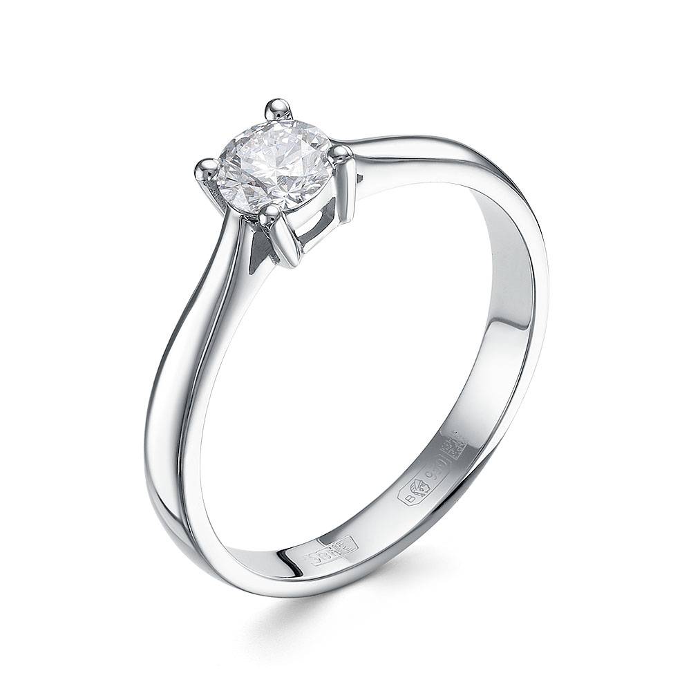 Помолвочное кольцо из платины с бриллиантом (058676)