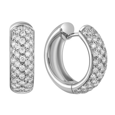 Серьги конго из белого золота с бриллиантами &quot;Crivelli&quot; (049100)