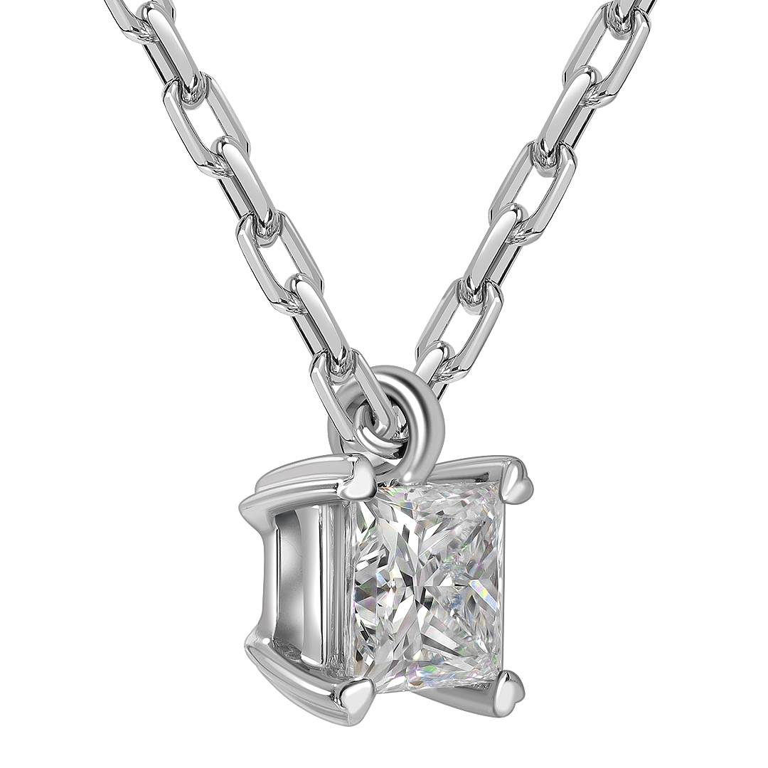 Колье из белого золота с бриллиантом (049942)