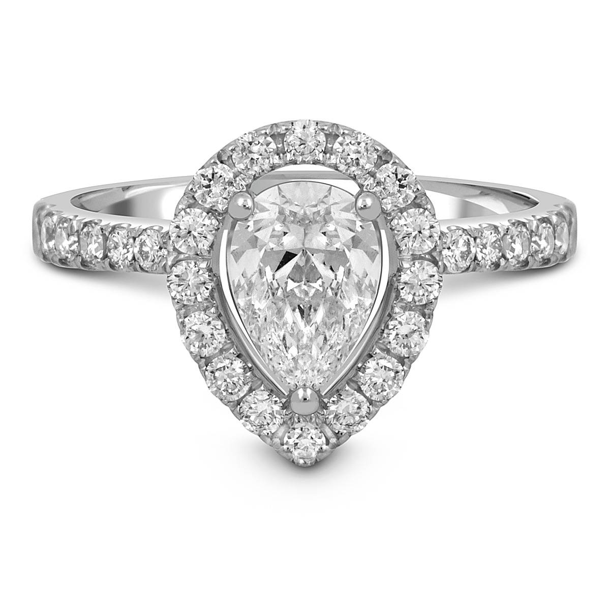 Кольцо из белого золота с бриллиантами (052737)