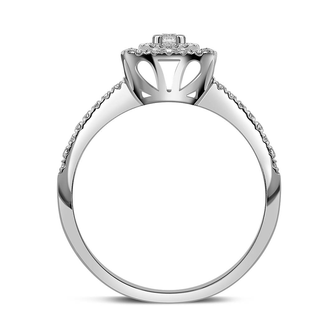 Кольцо из белого золота с бриллиантами (039592)