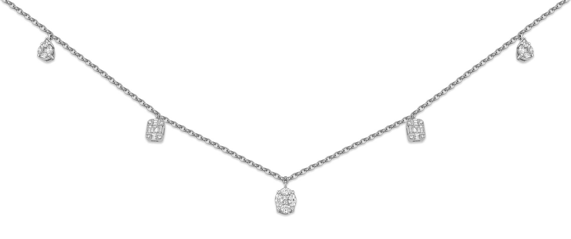 Колье из белого золота с бриллиантами (046884)