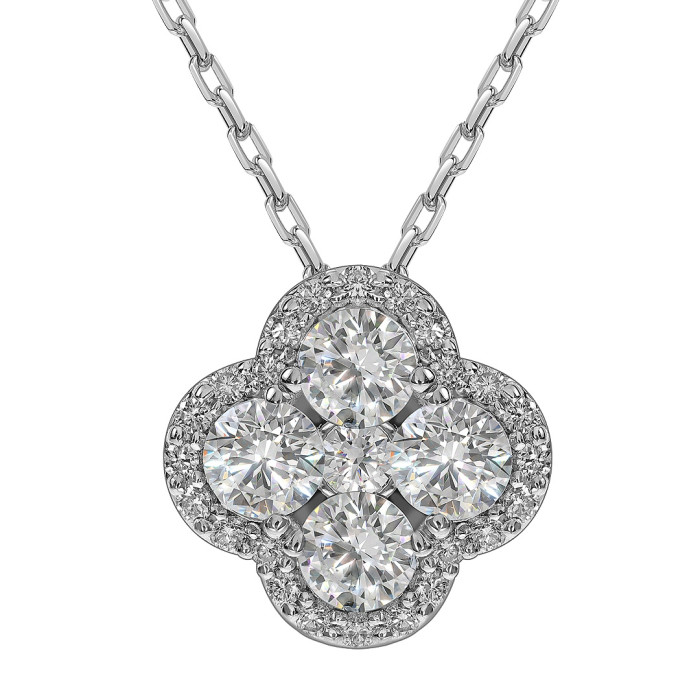 Колье из белого золота с бриллиантами (062617)