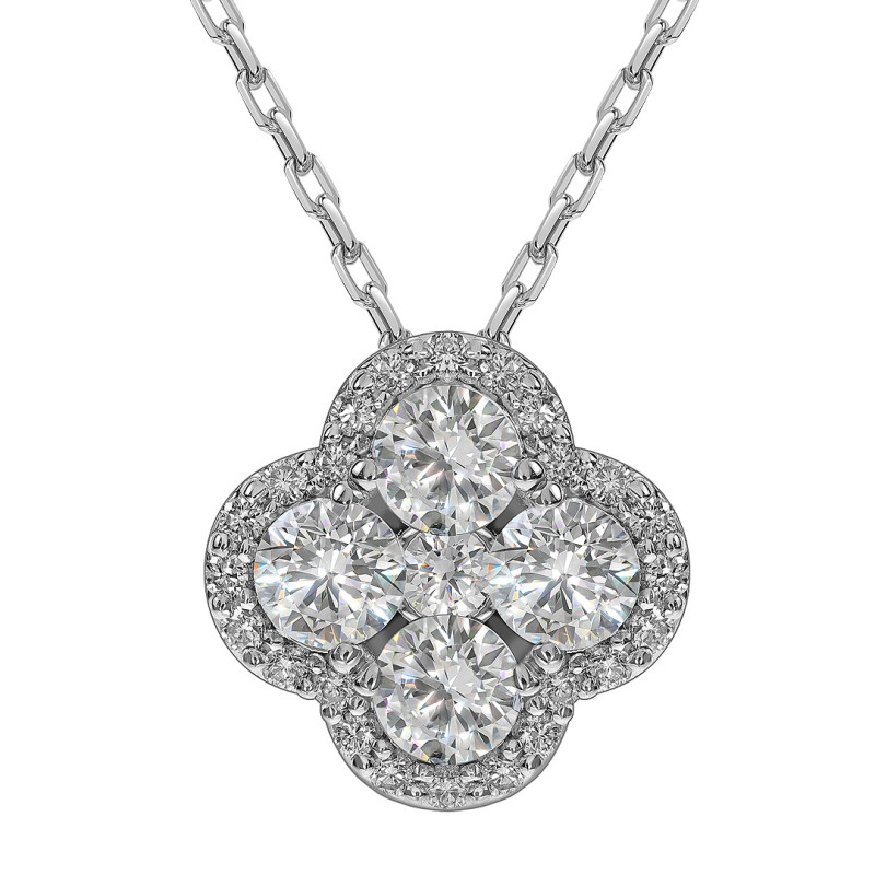 Колье из белого золота с бриллиантами (062617)