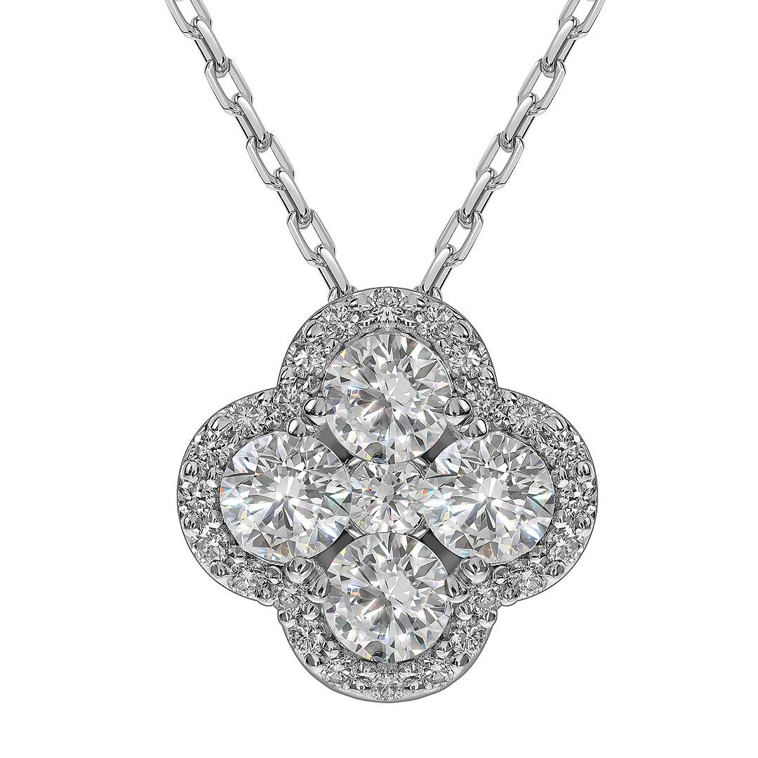 Колье из белого золота с бриллиантами (062617)