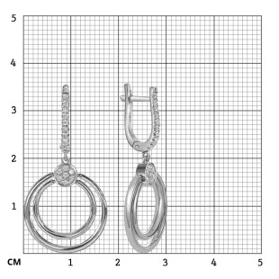 Серьги из белого золота с бриллиантами (059101)