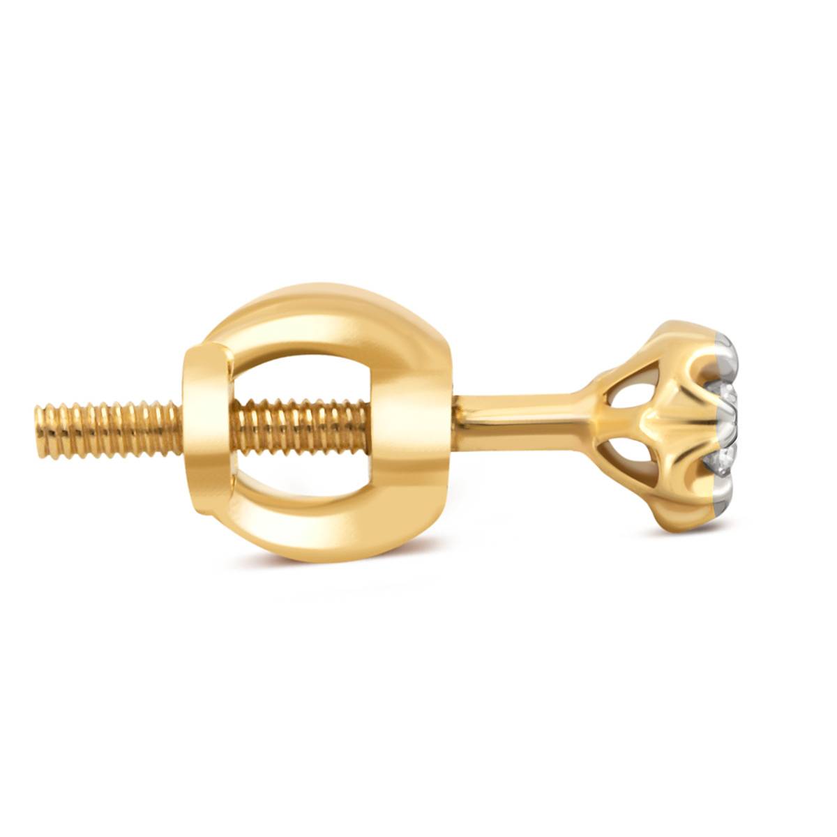 Серьги пусеты из жёлтого золота с бриллиантами (032803)