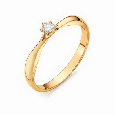 Помолвочное кольцо из жёлтого золота с бриллиантом (033243)