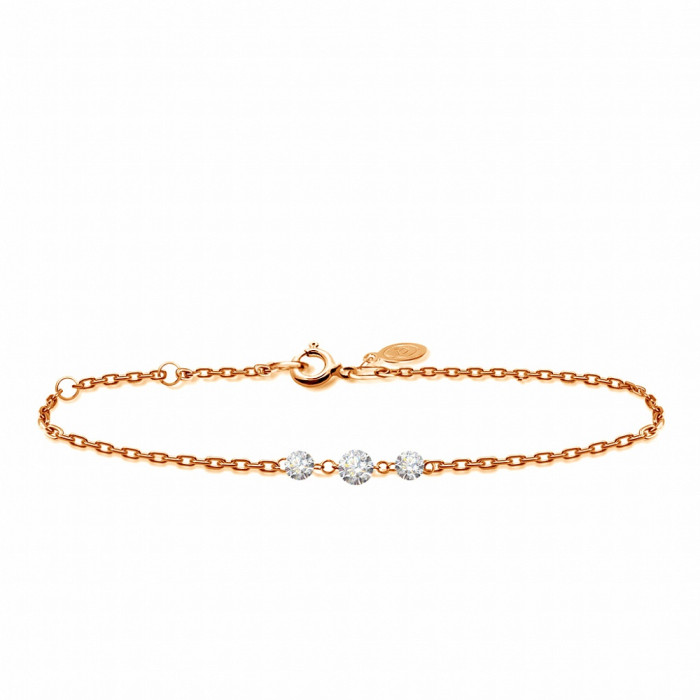 Браслет из красного золота с бриллиантами (047744)