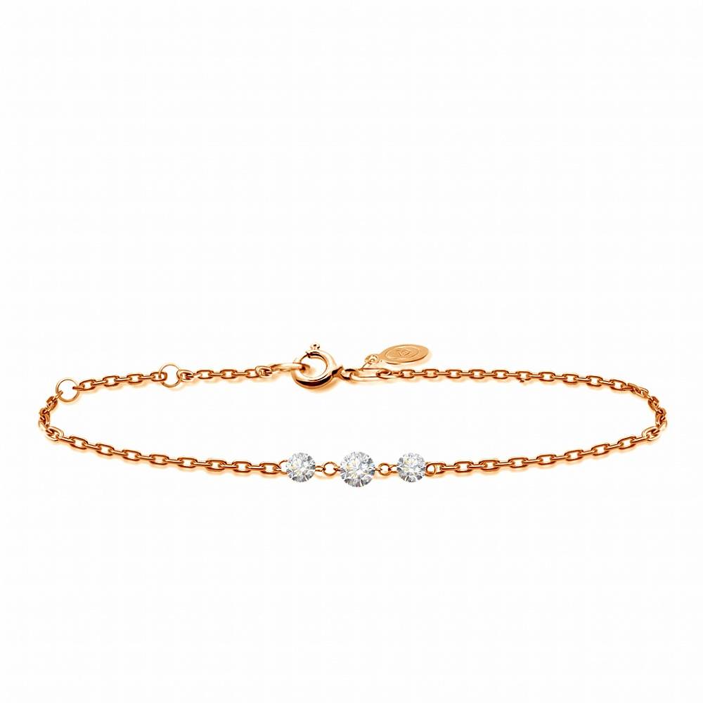 Браслет из красного золота с бриллиантами (047744)