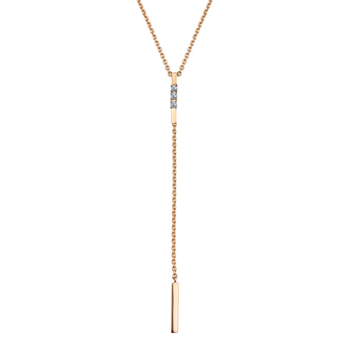 Колье из красного золота с бриллиантами (048738)