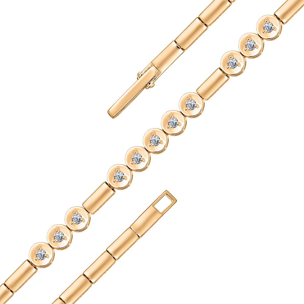 Браслет из красного золота с бриллиантами (050890)