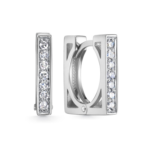 Серьги из белого золота с бриллиантами (052830)