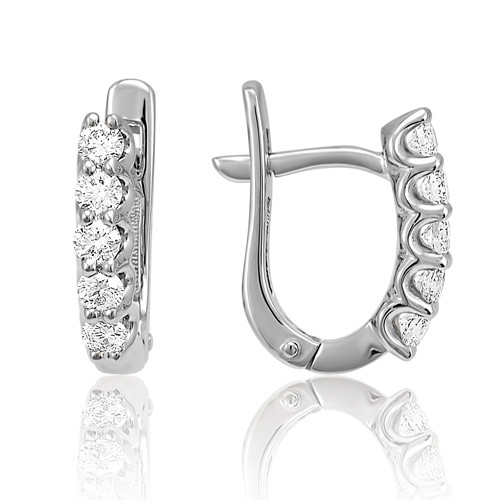 Серьги из белого золота с бриллиантами (053030)