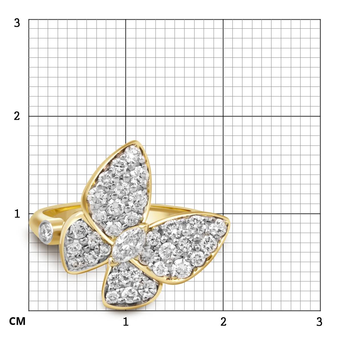 Кольцо из жёлтого золота с бриллиантами 