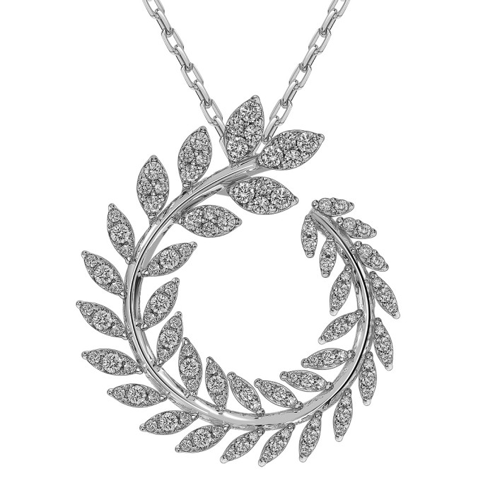 Колье из белого золота с бриллиантами (063649)