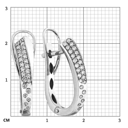 Серьги из белого золота с бриллиантами (063029)